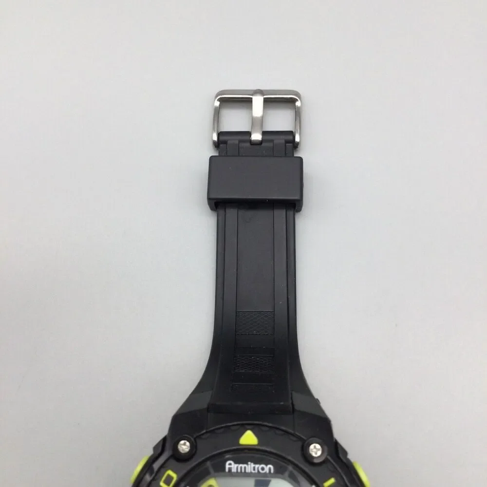 Armitron Pro Sport Digital Watch Men Black Neon Yellow Day Date 100M New Battery - Picture 7 of 14